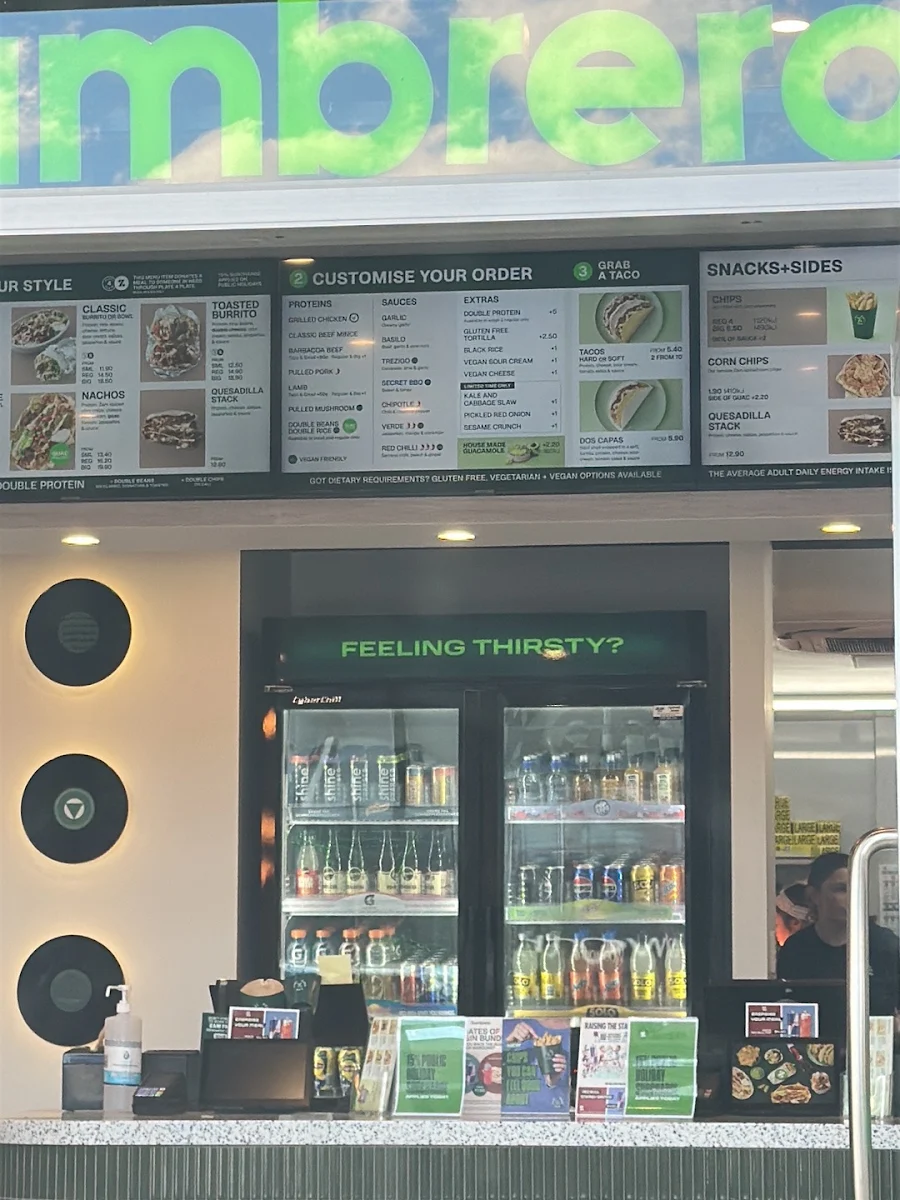 Menu, Zambrero Brighton