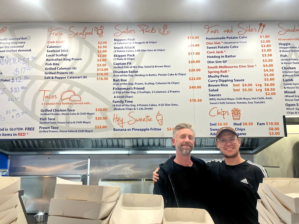 Menu, Seafood Grill Fish & Chippery