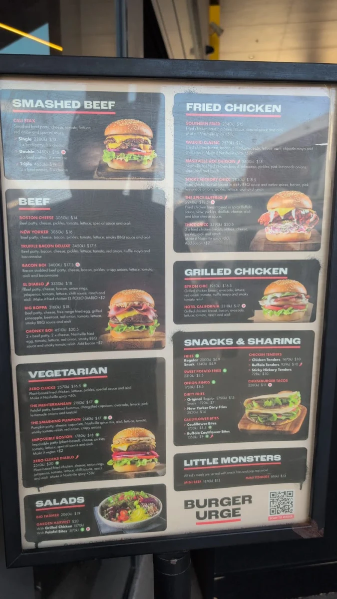 Menu, Burger Urge (Kepnock)