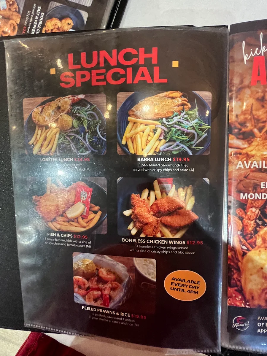 Menu, Kickin'Inn Kirrawee