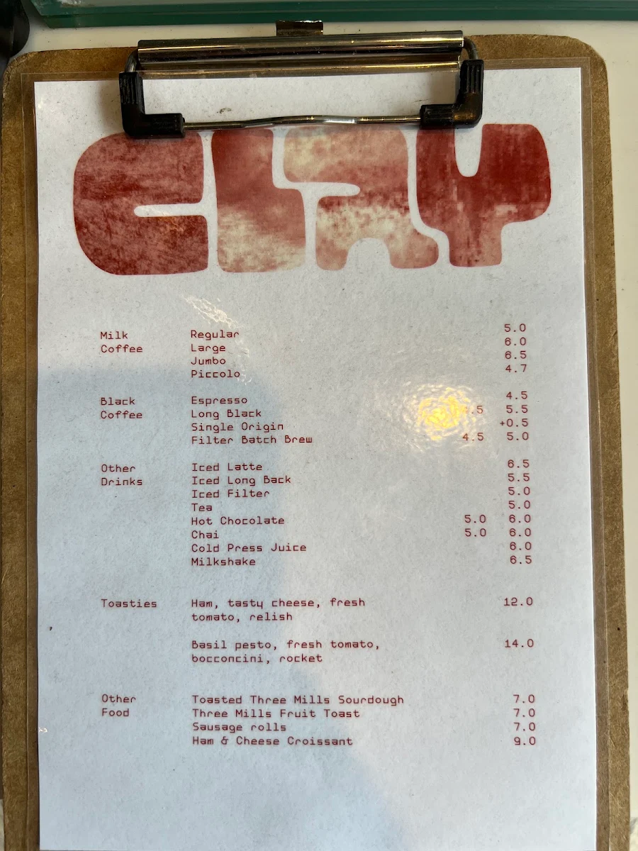 Menu, Clay.