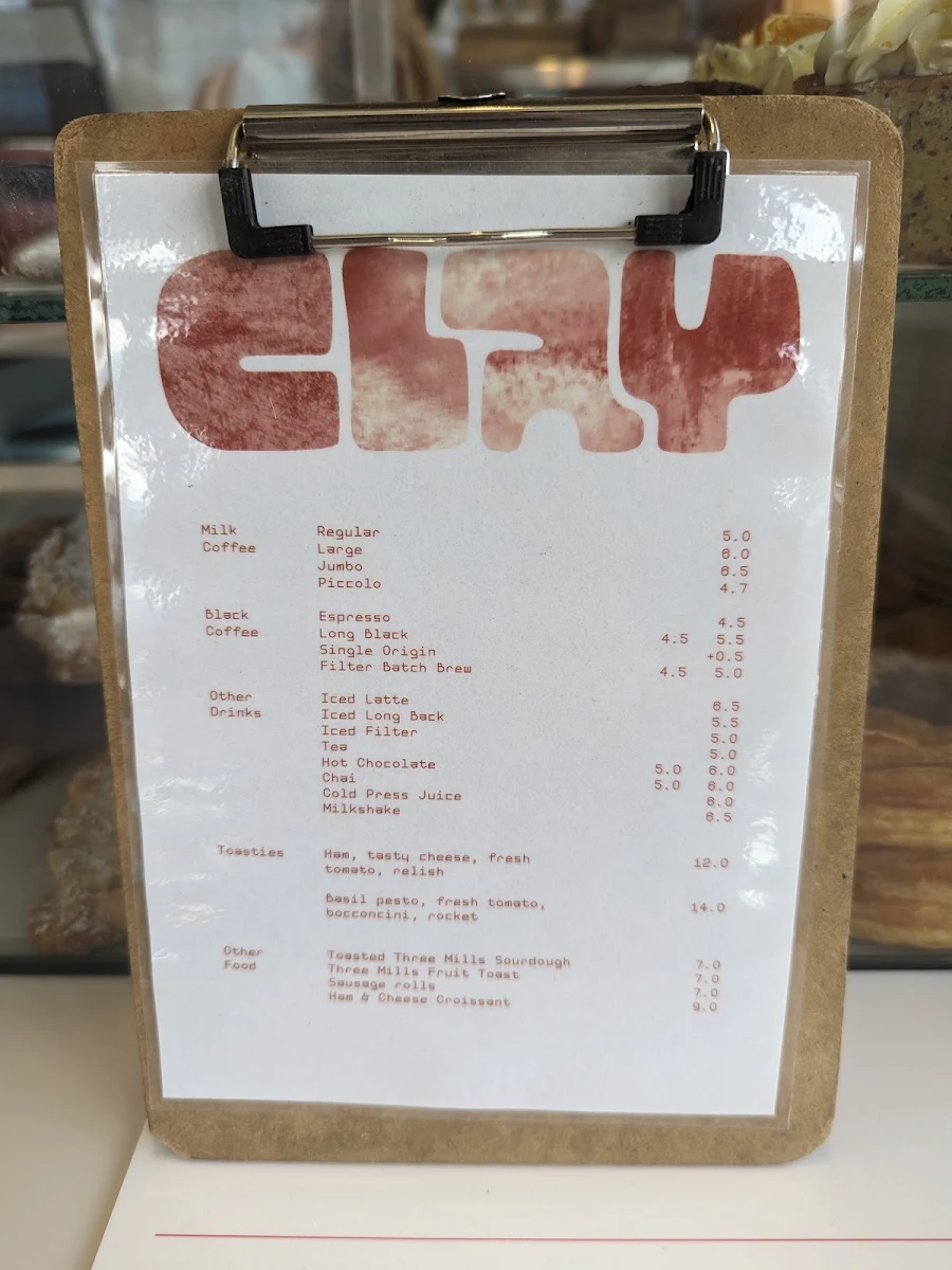 Menu, Clay.