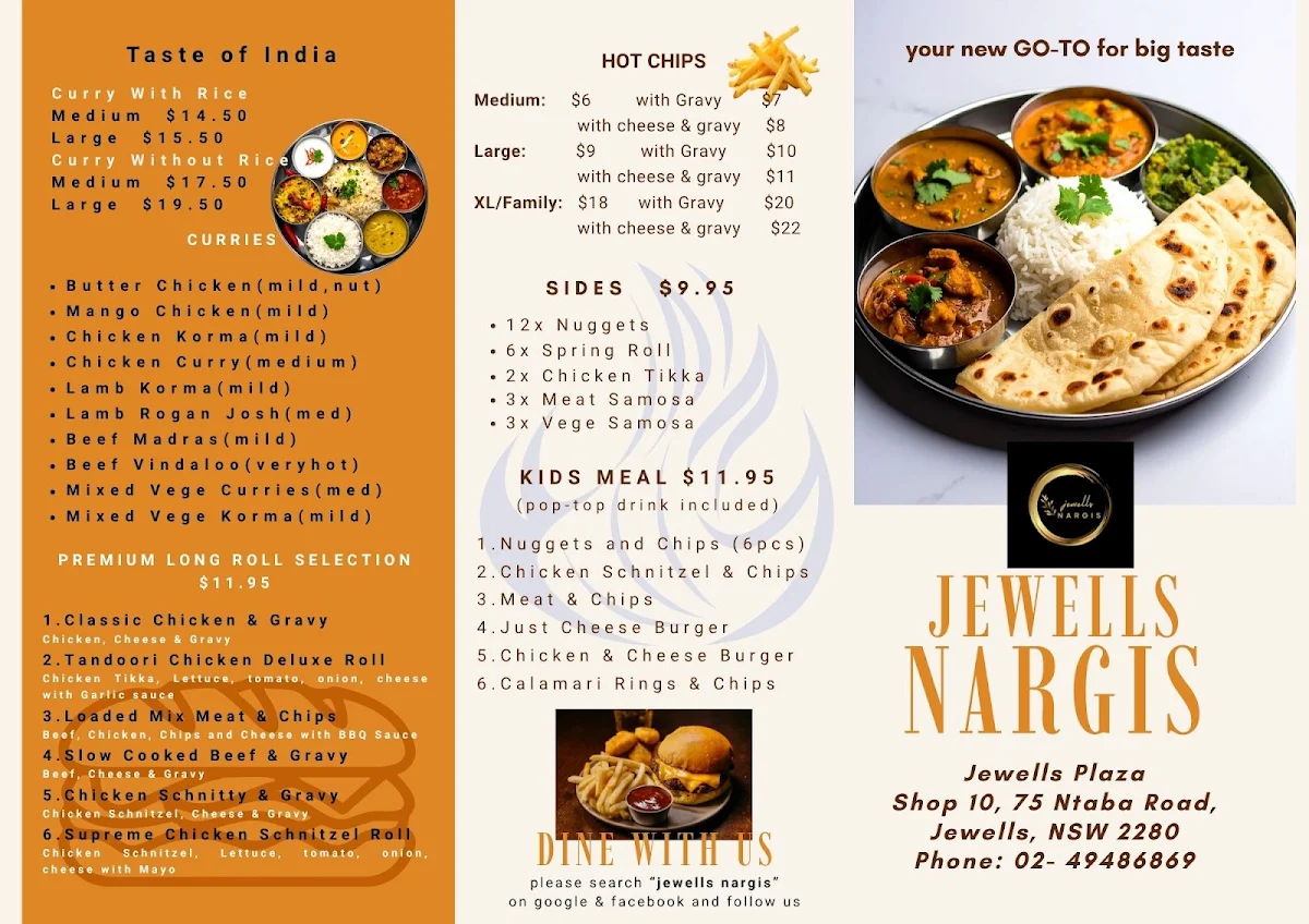 Menu, Jewells Nargis
