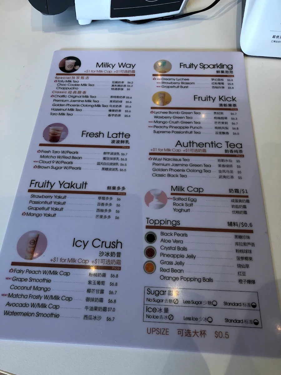 Menu, Chaffic Forrest Chase