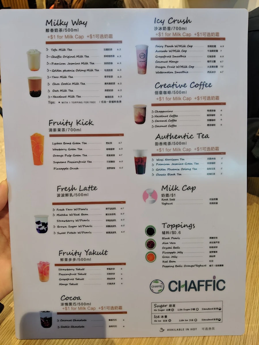 Menu, Chaffic Forrest Chase