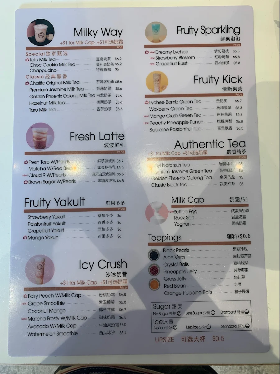 Menu, Chaffic Forrest Chase