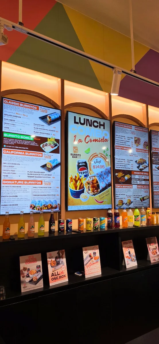 Menu, Burrito Bar Newtown