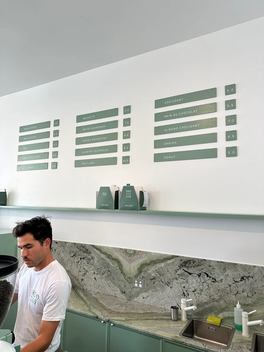 Menu, Bread Club