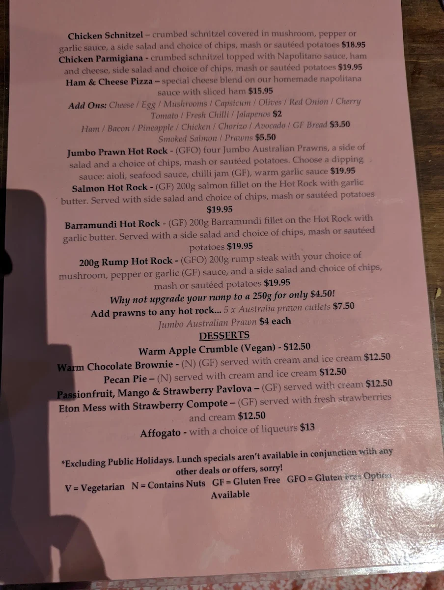 Menu, Pink Duck