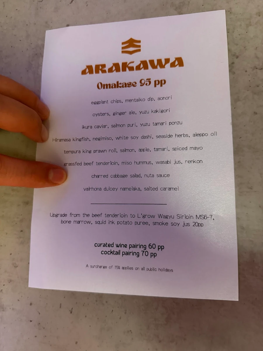 Menu, Arakawa