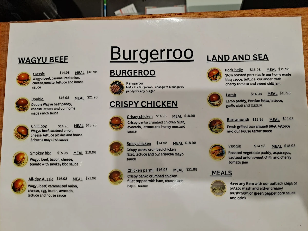 Menu, Fresca Kitchen/Burgerroo
