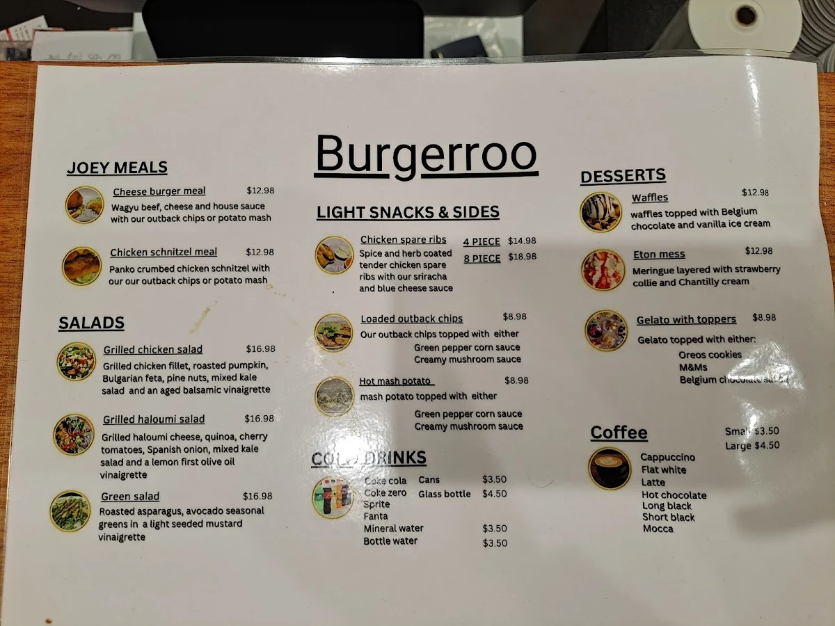 Menu, Fresca Kitchen/Burgerroo