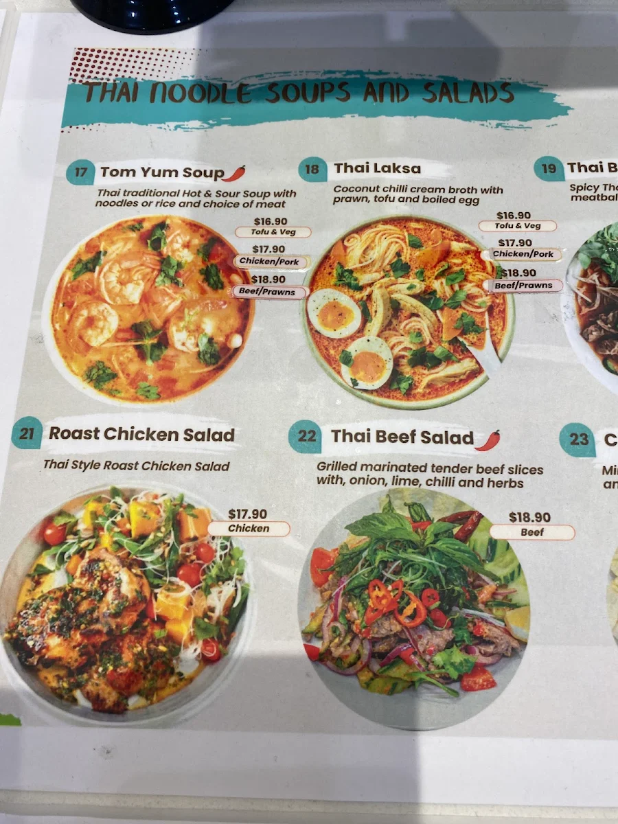 Menu, Thai Delight