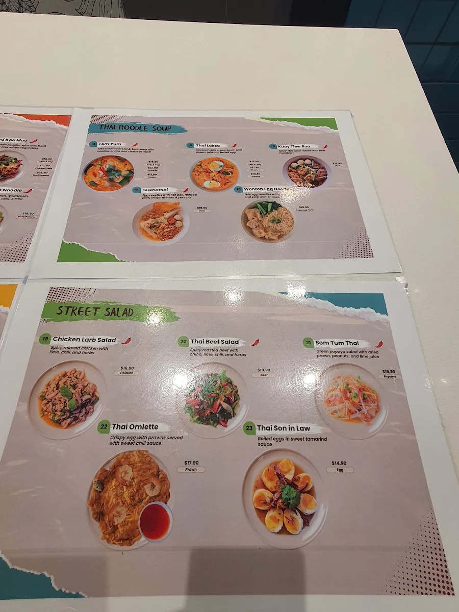 Menu, Thai Delight