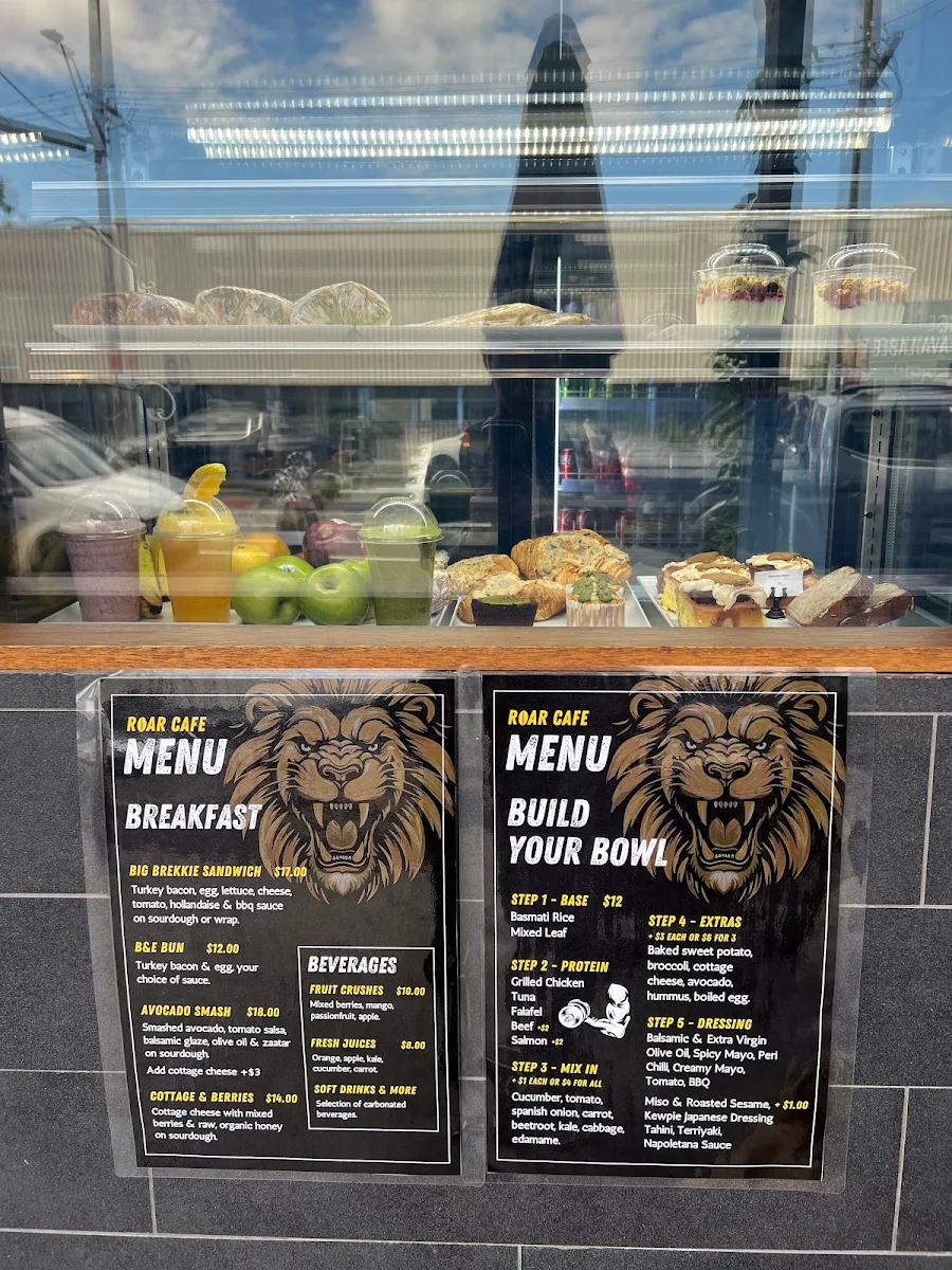 Menu, ROAR CAFE