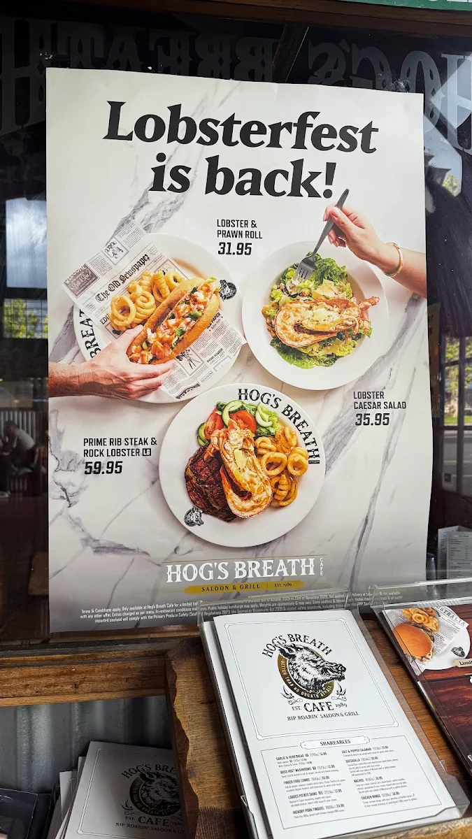 Menu, Hog's Breath Cafe Hobart