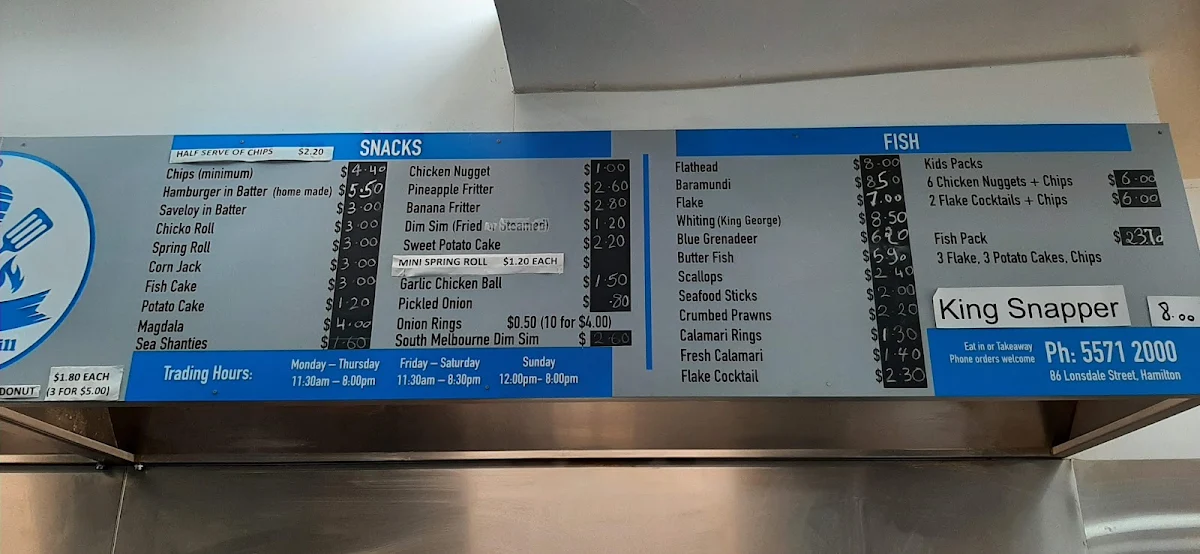 Menu, Chris's Kebabs & Grill