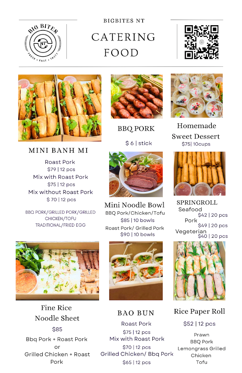 Menu, Big bites NT