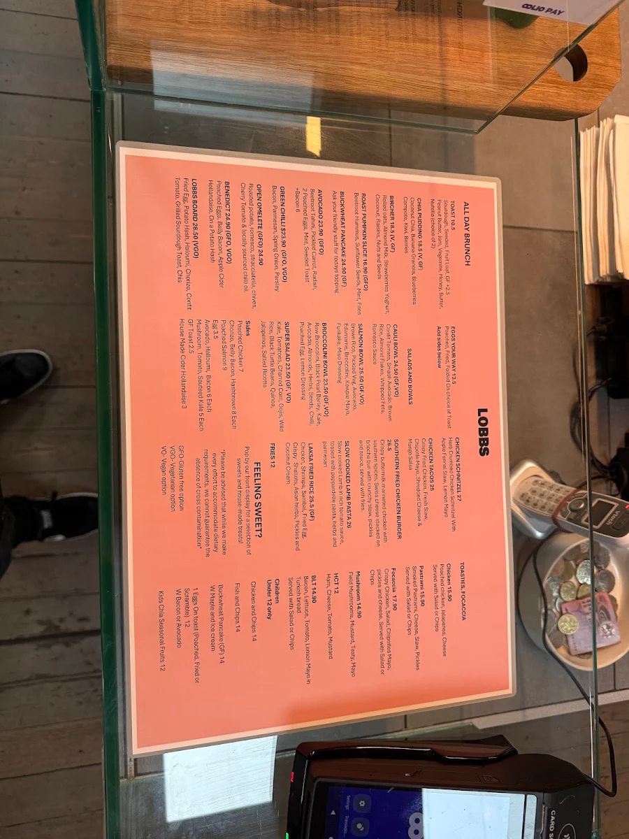 Menu, Lobbs