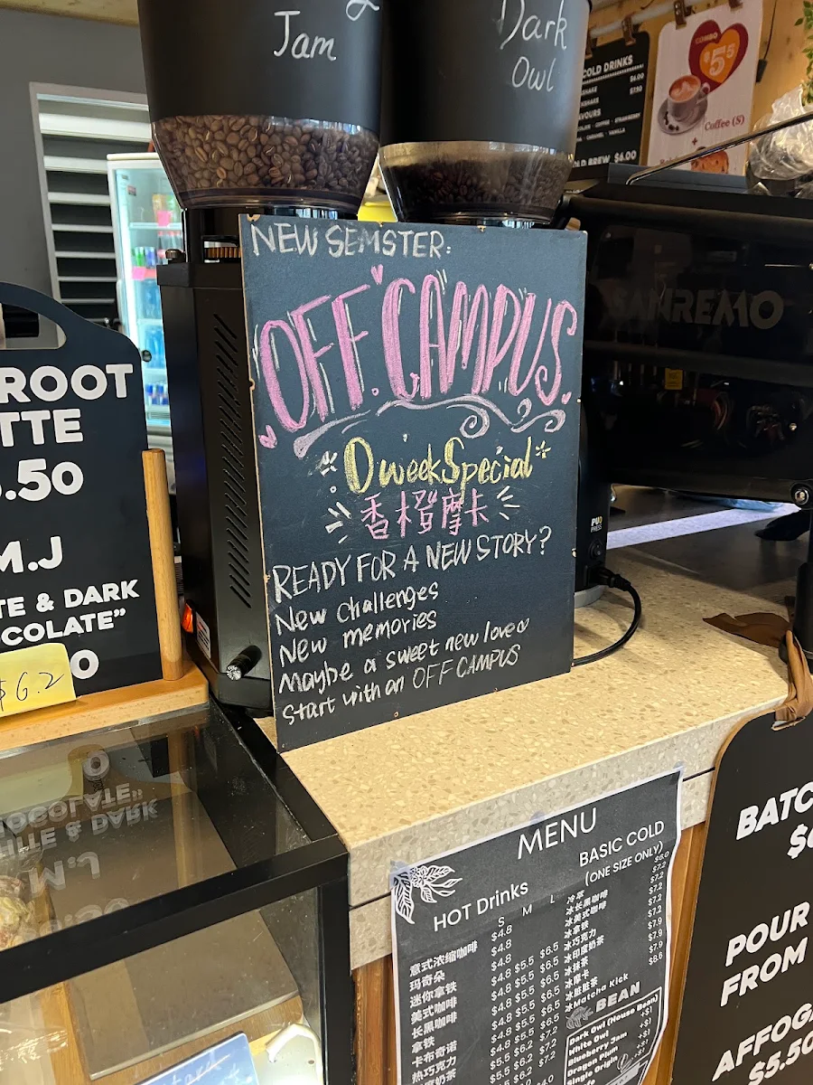 Menu, Craft Beans