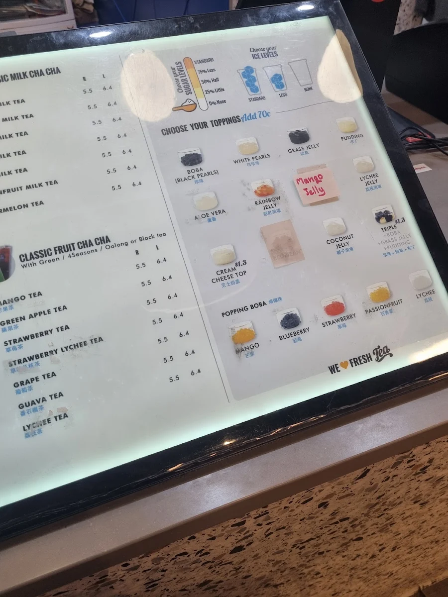 Menu, Cha Cha Tea - Moonee Ponds