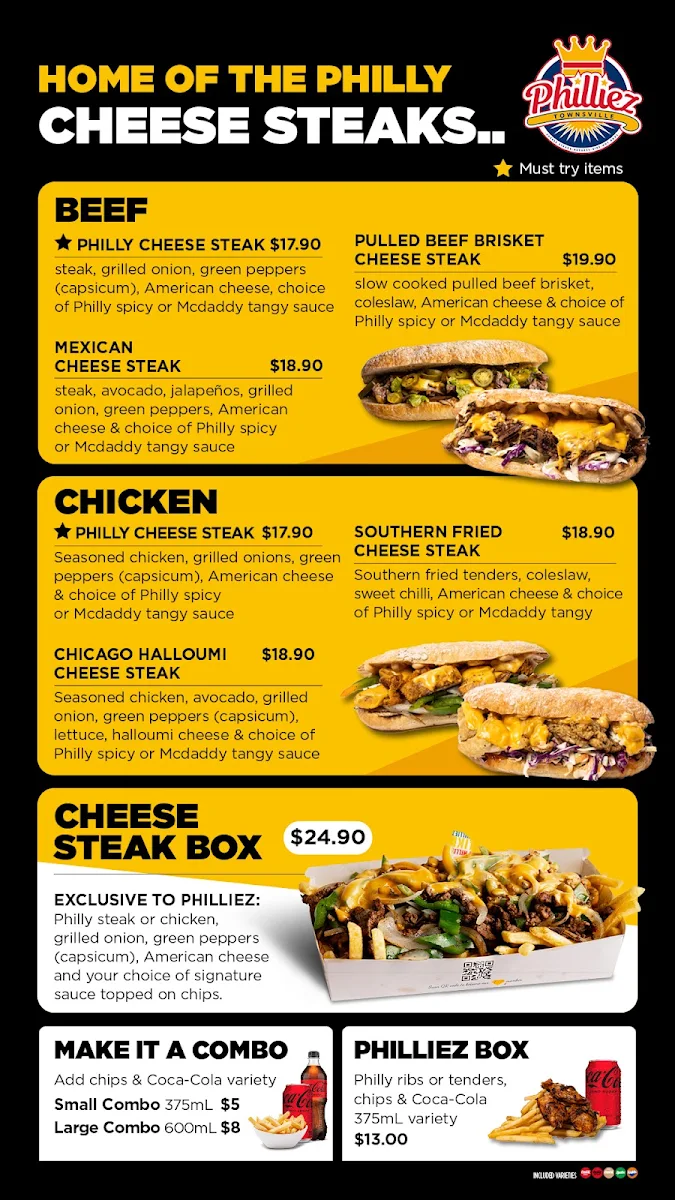 Menu, Philliez Townsville