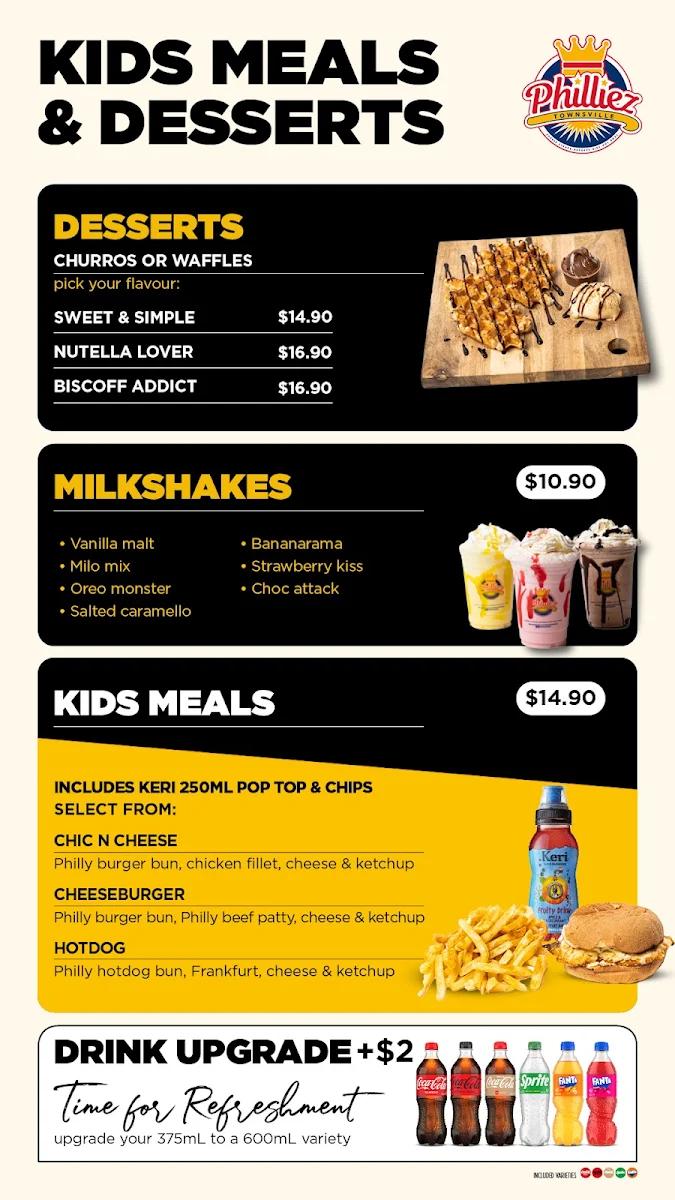 Menu, Philliez Townsville