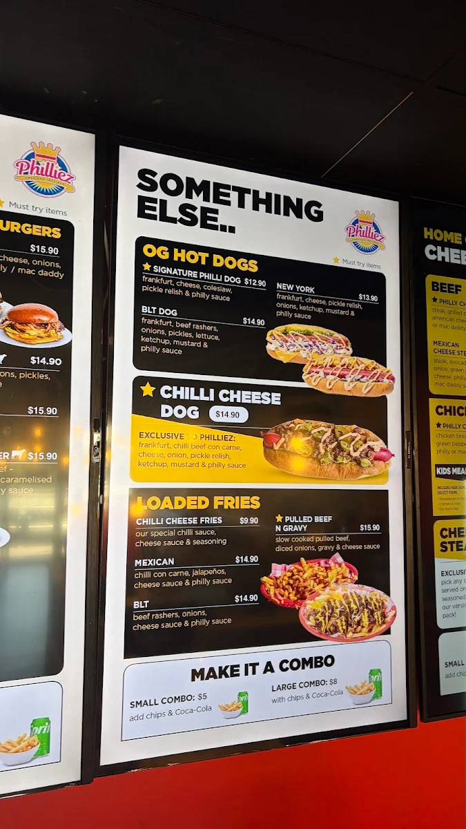 Menu, Philliez Townsville