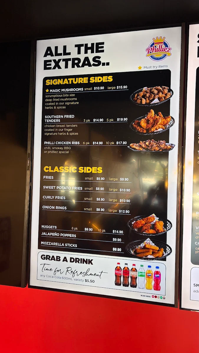 Menu, Philliez Townsville