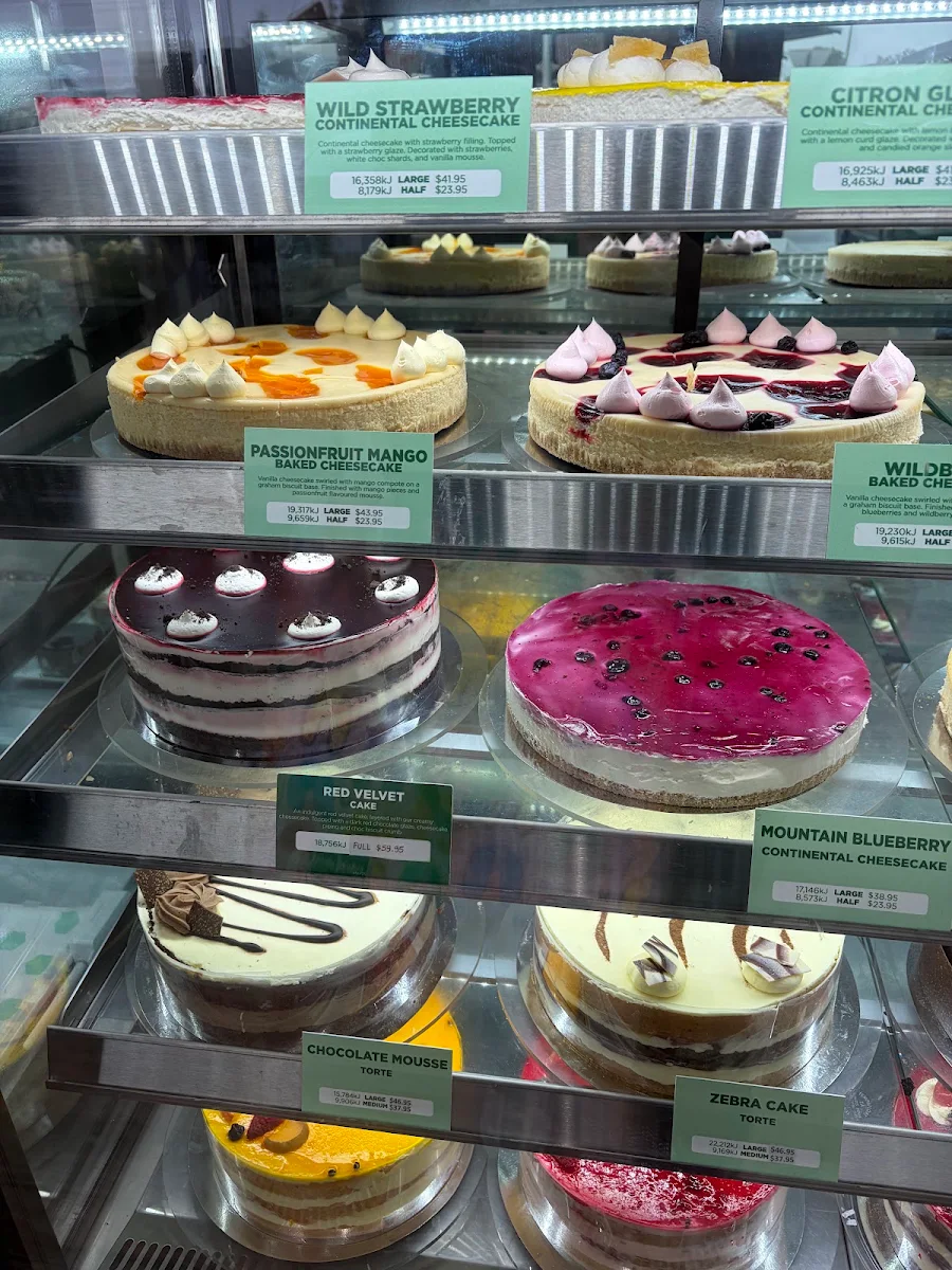 Menu, The Cheesecake Shop Mernda