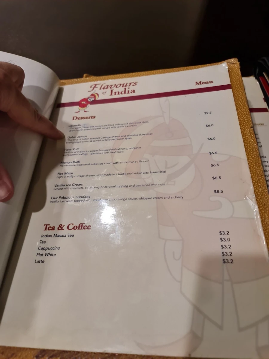 Menu, Flavours of India