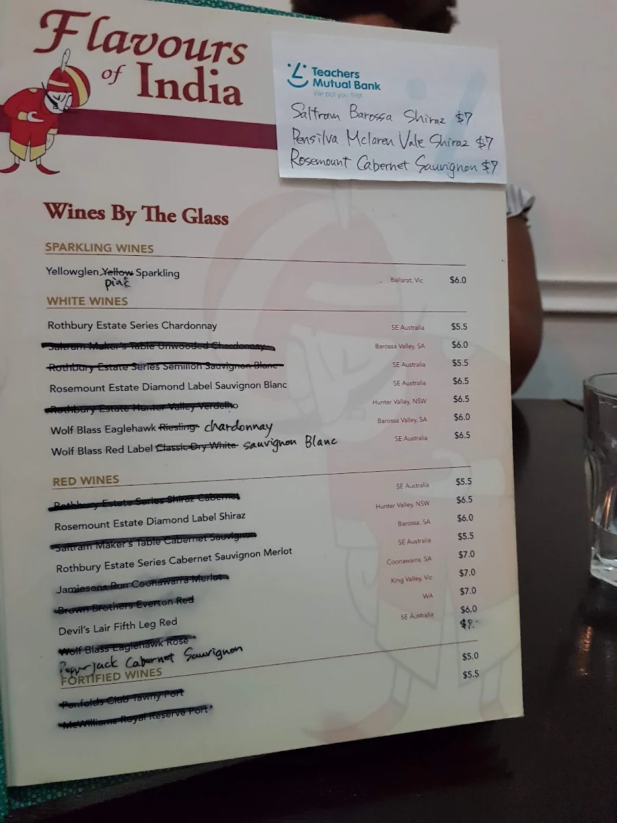 Menu, Flavours of India