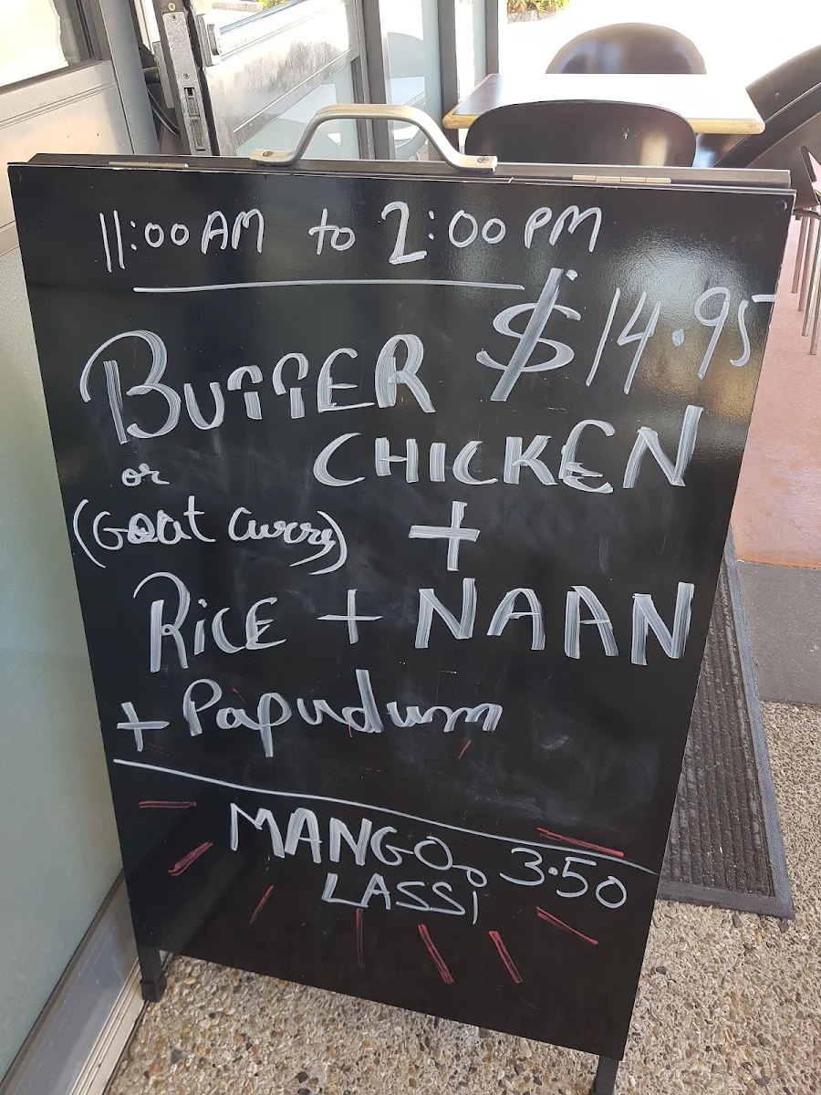 Menu, Shanti Indo-Lankan Restaurant