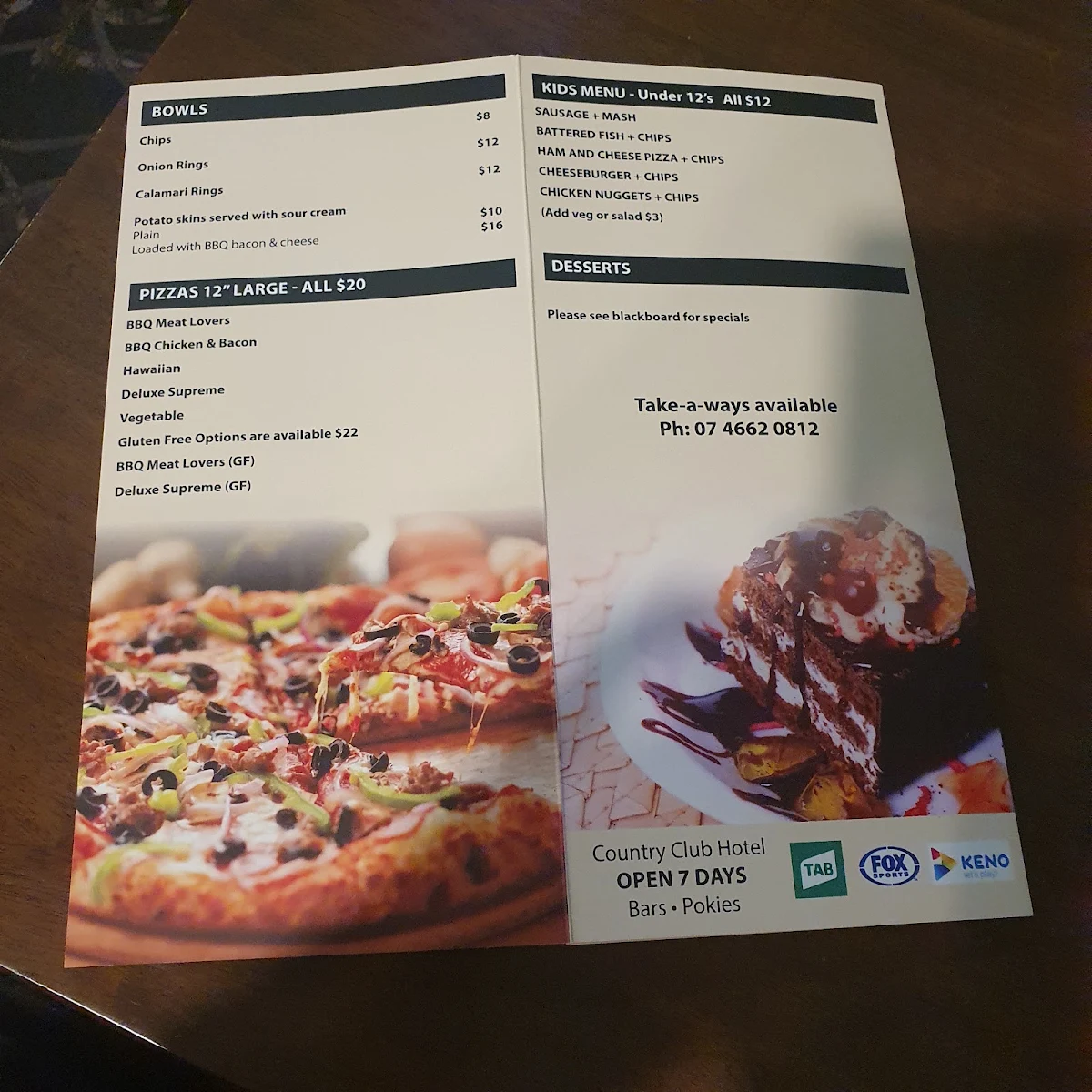 Menu, Dalby Hotel