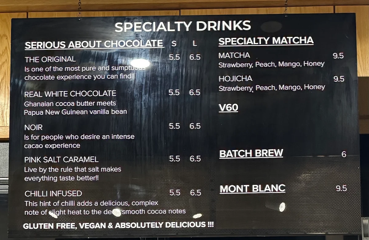Menu, 150 Grounds Cafe