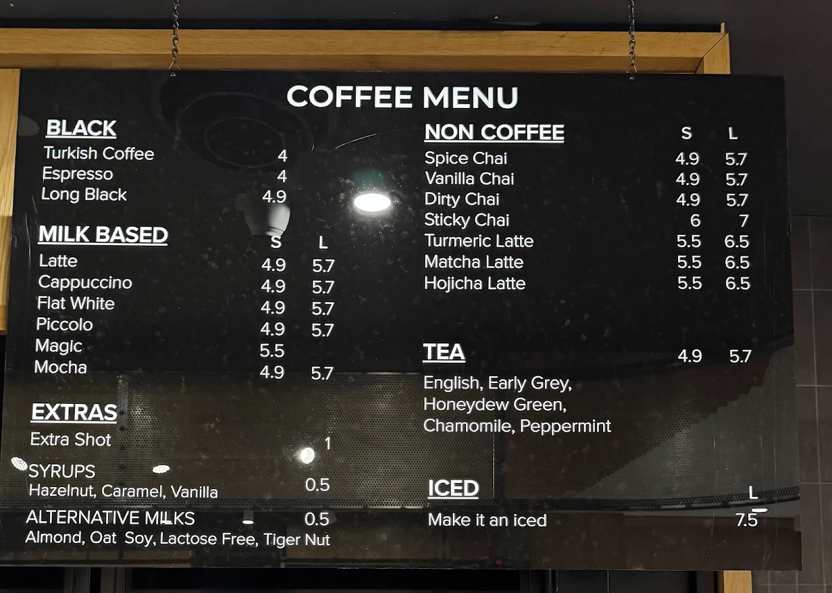 Menu, 150 Grounds Cafe