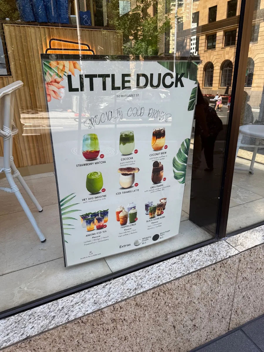 Menu, Little Duck 50 Margaret St
