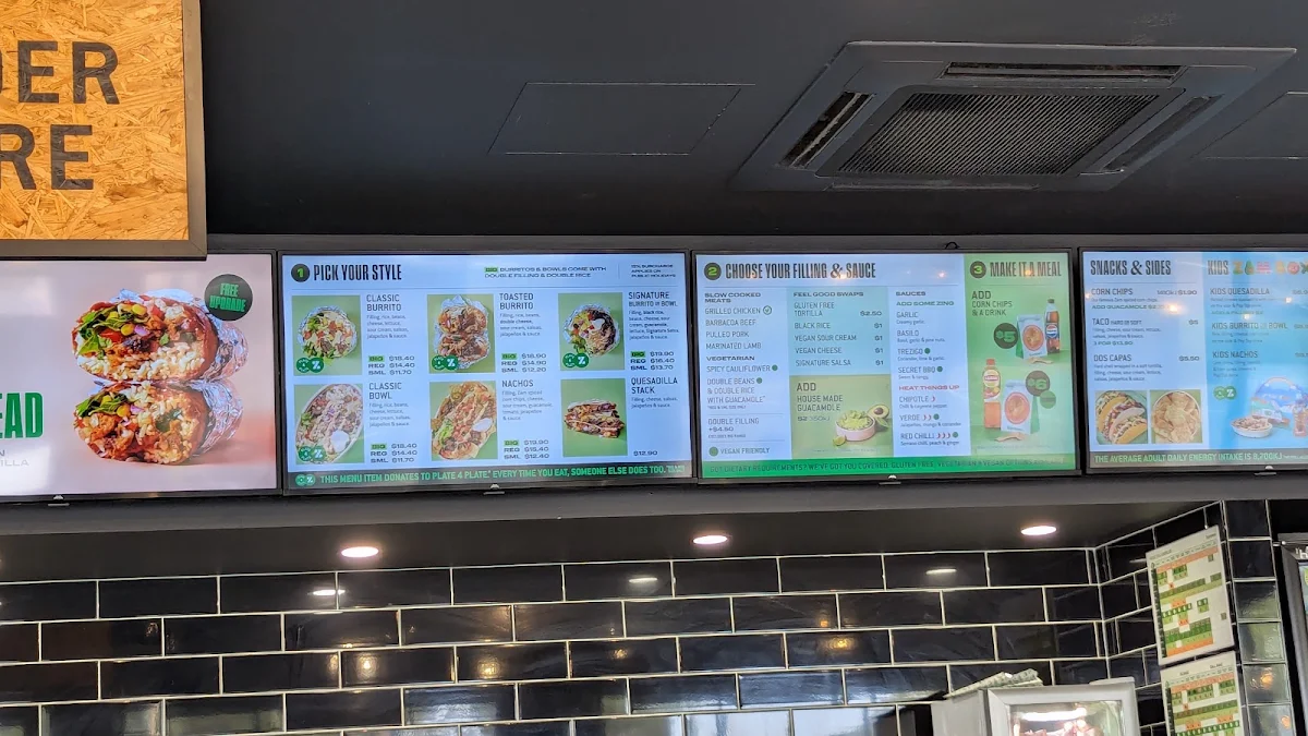 Menu, Zambrero Elizabeth