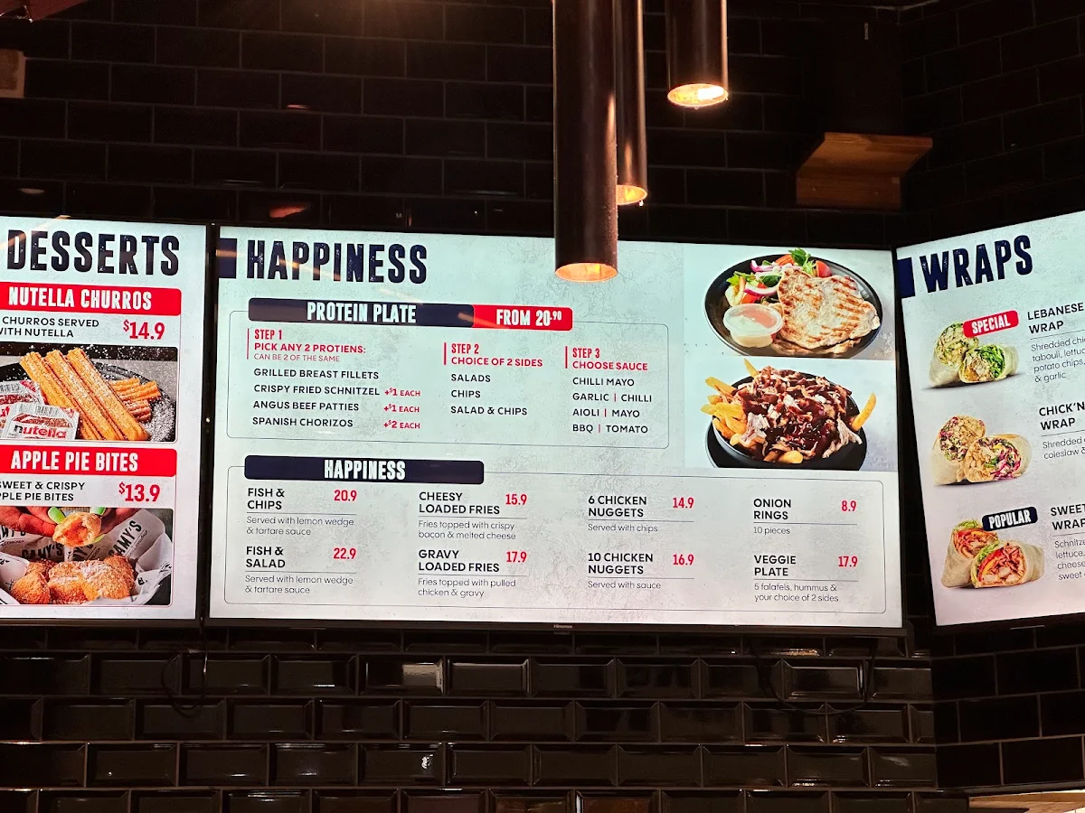 Menu, Camy's Chargrill Chicken Macquarie Centre