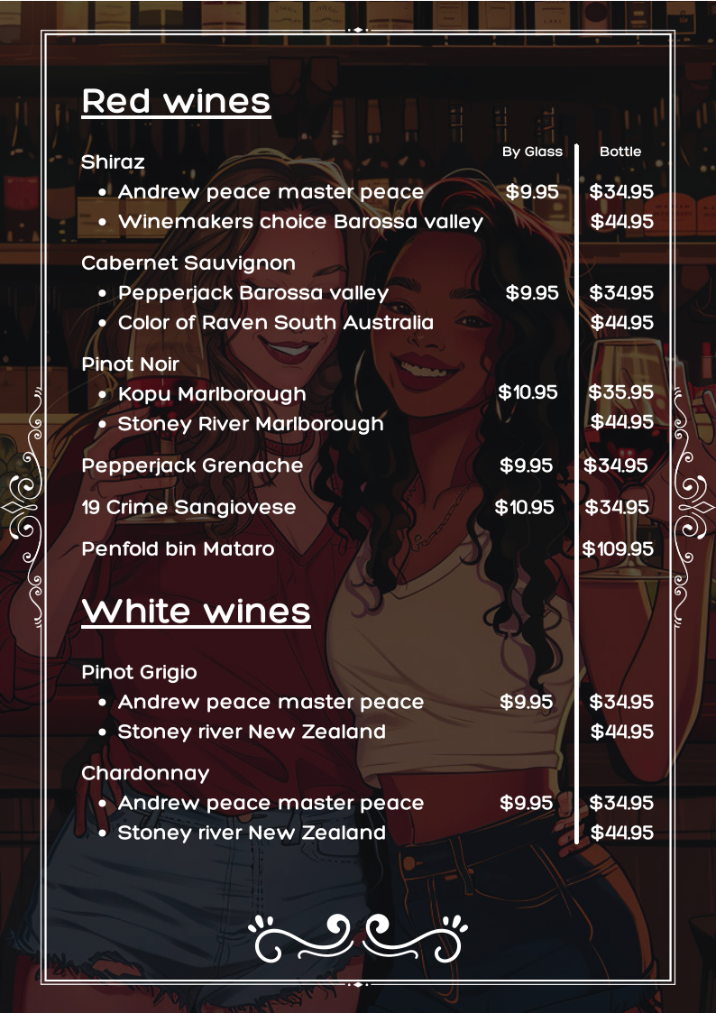 Menu, 3 Sister Indian Restaurant