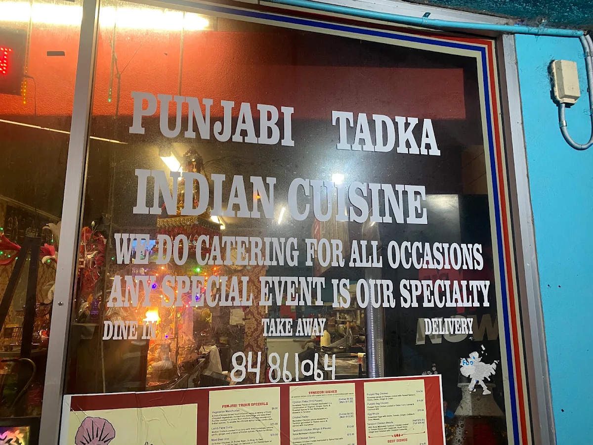 Menu, Punjabi Tadka Indian Cuisine