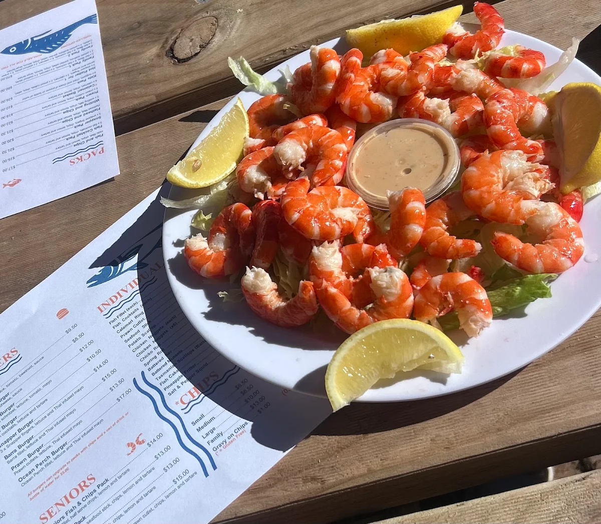 Menu, Coral Reef Seafoods