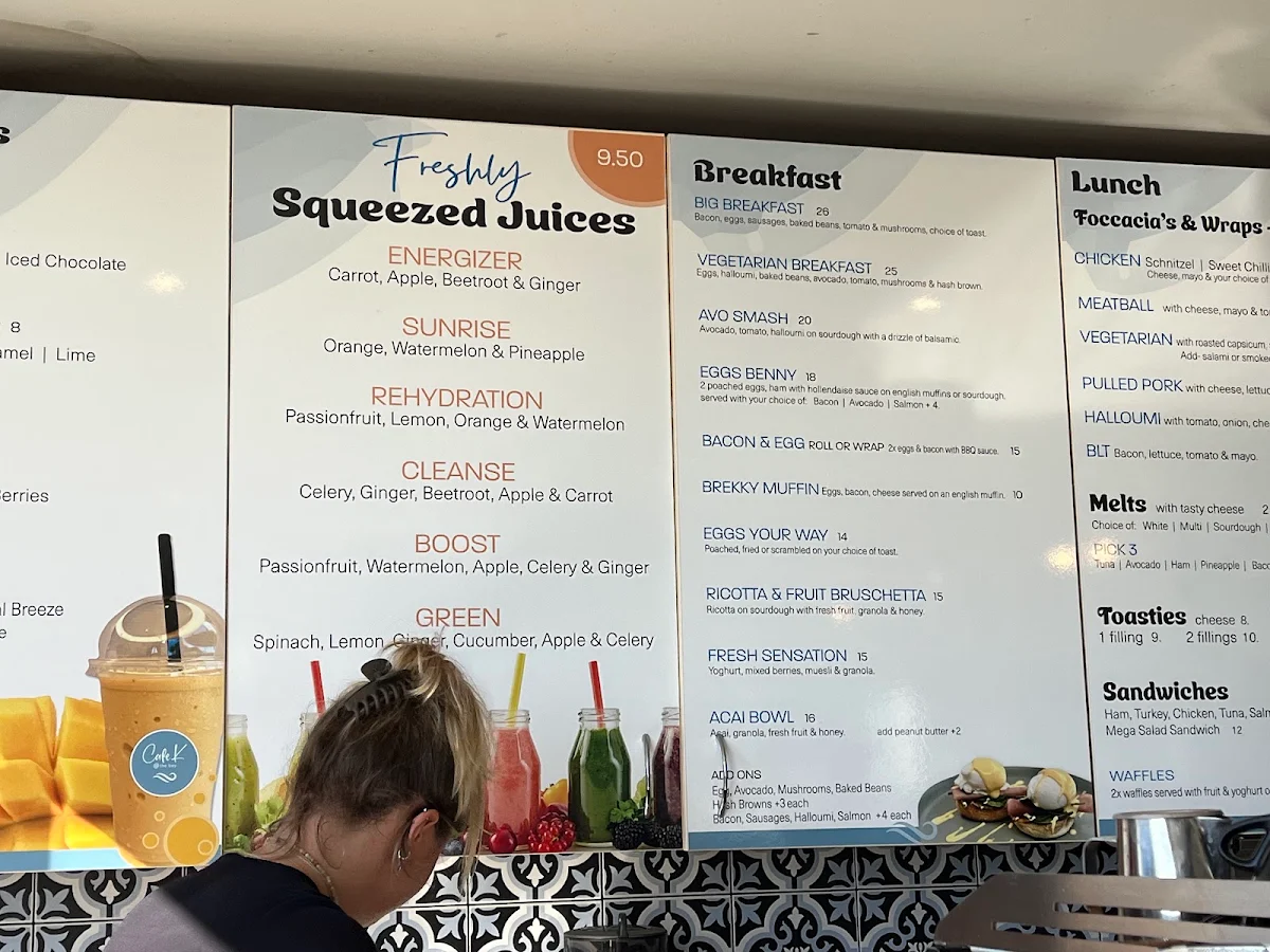 Menu, Cafe K @ The Bay