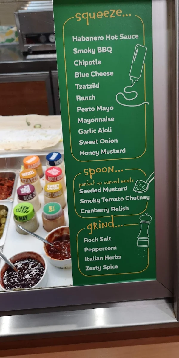 Menu, Subway