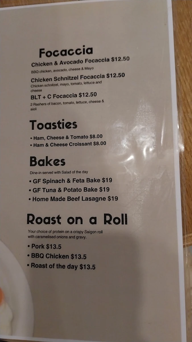 Menu, 29 Cafe & Eatery