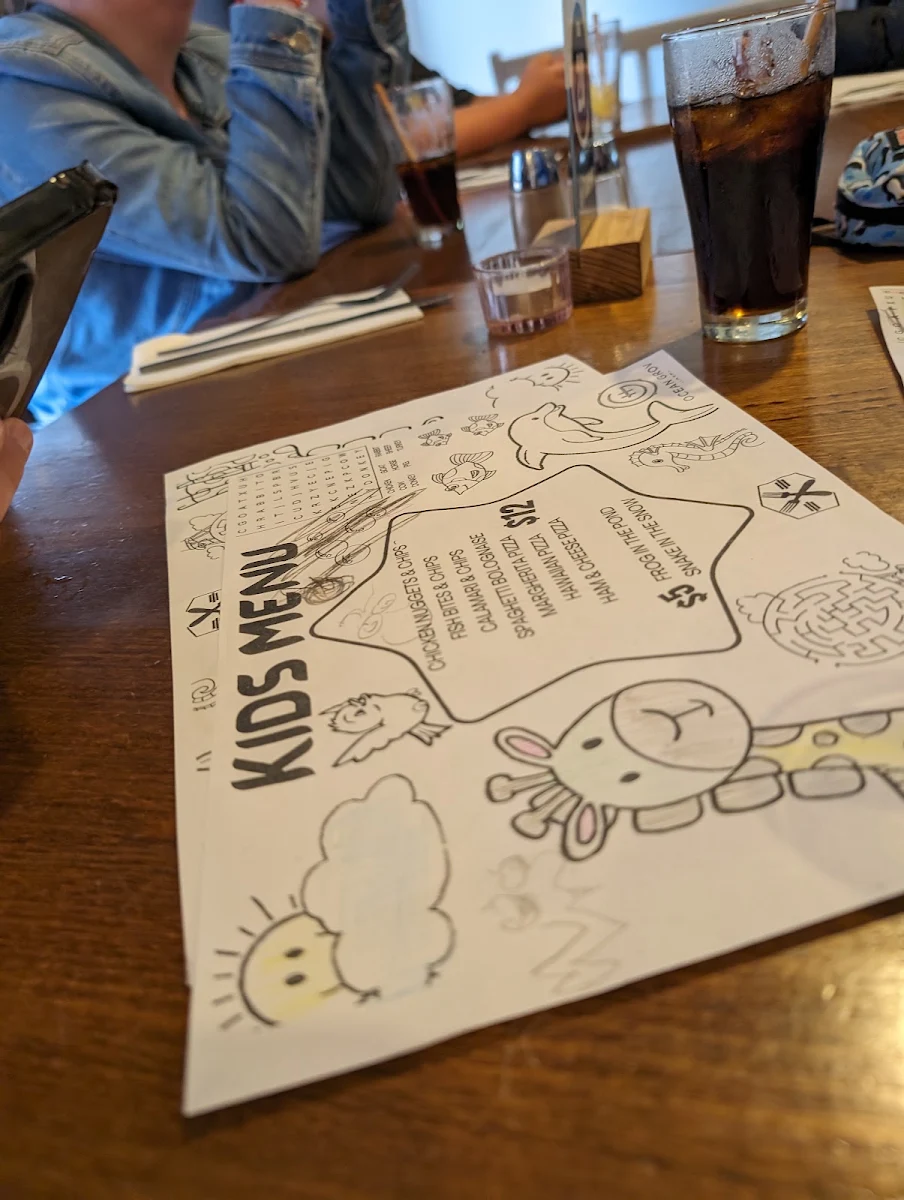 Menu, Ocean Grove Hotel