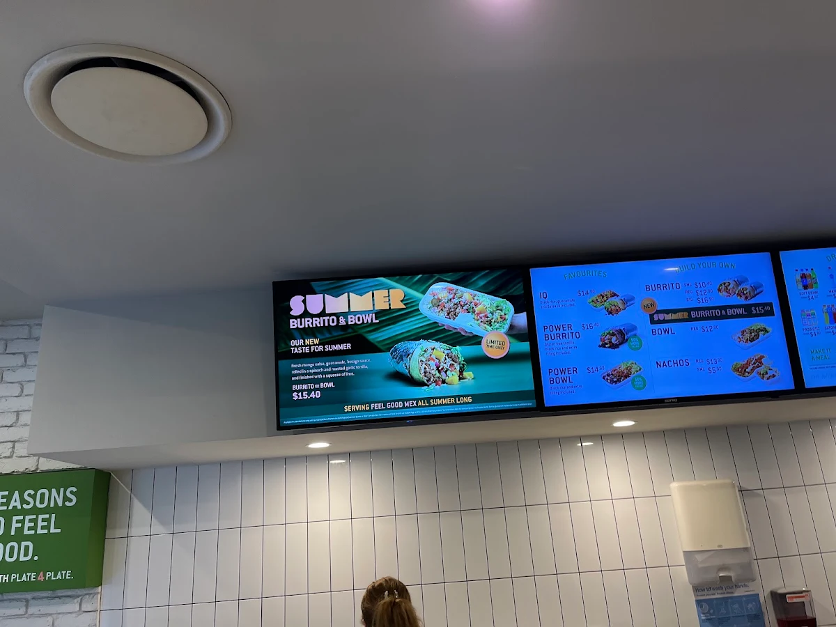 Menu, Zambrero Southport