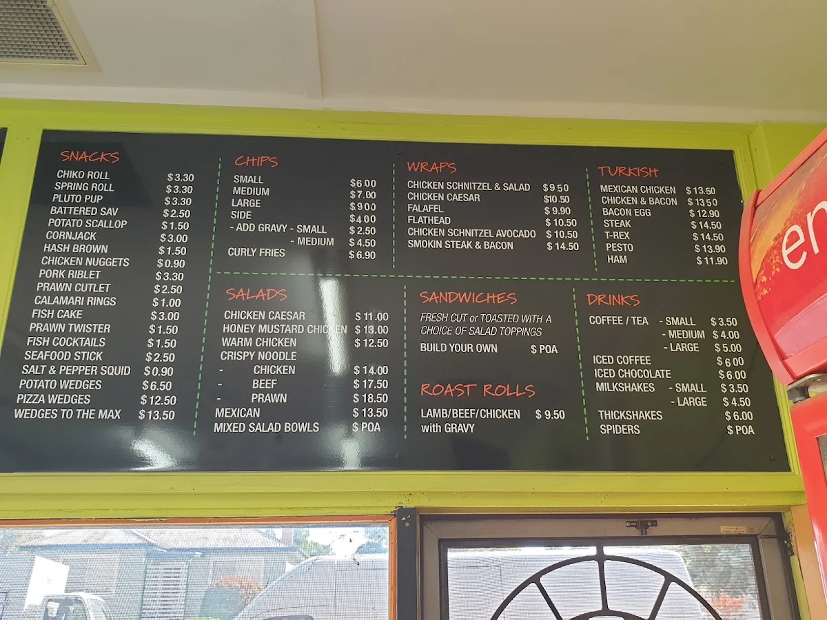 Menu, The Corner Shack