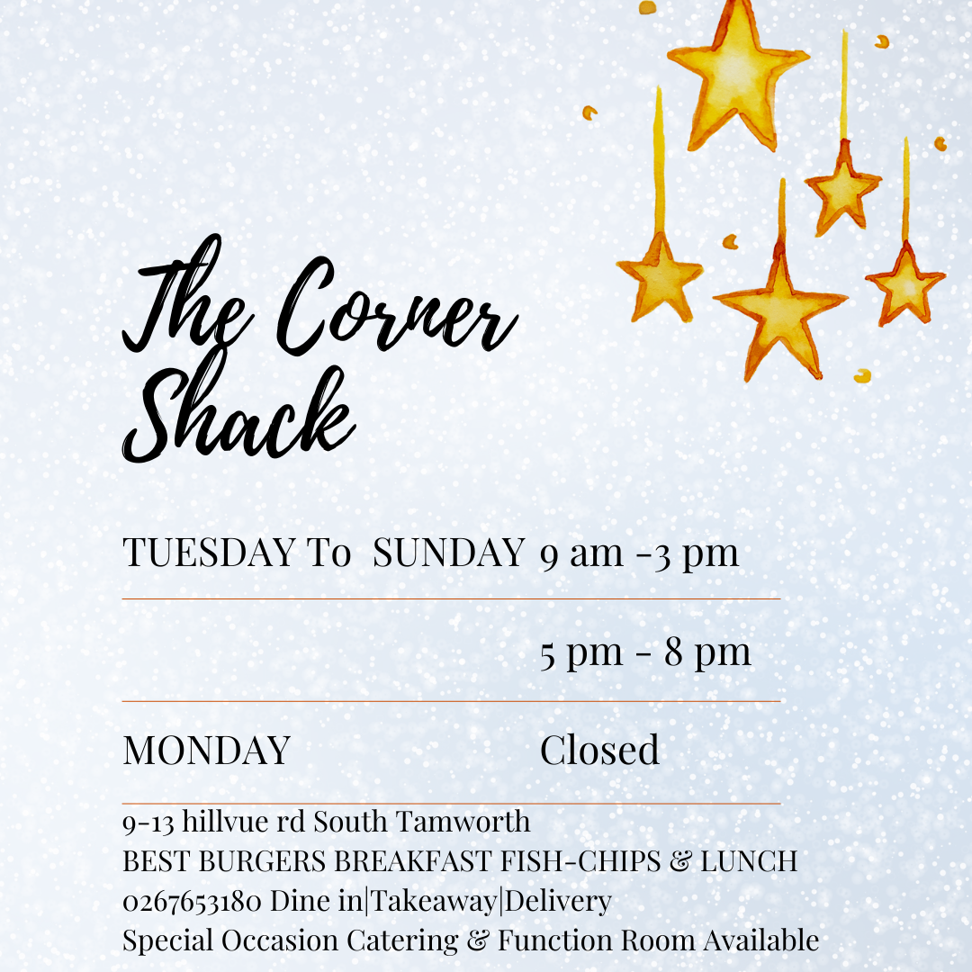 Menu, The Corner Shack