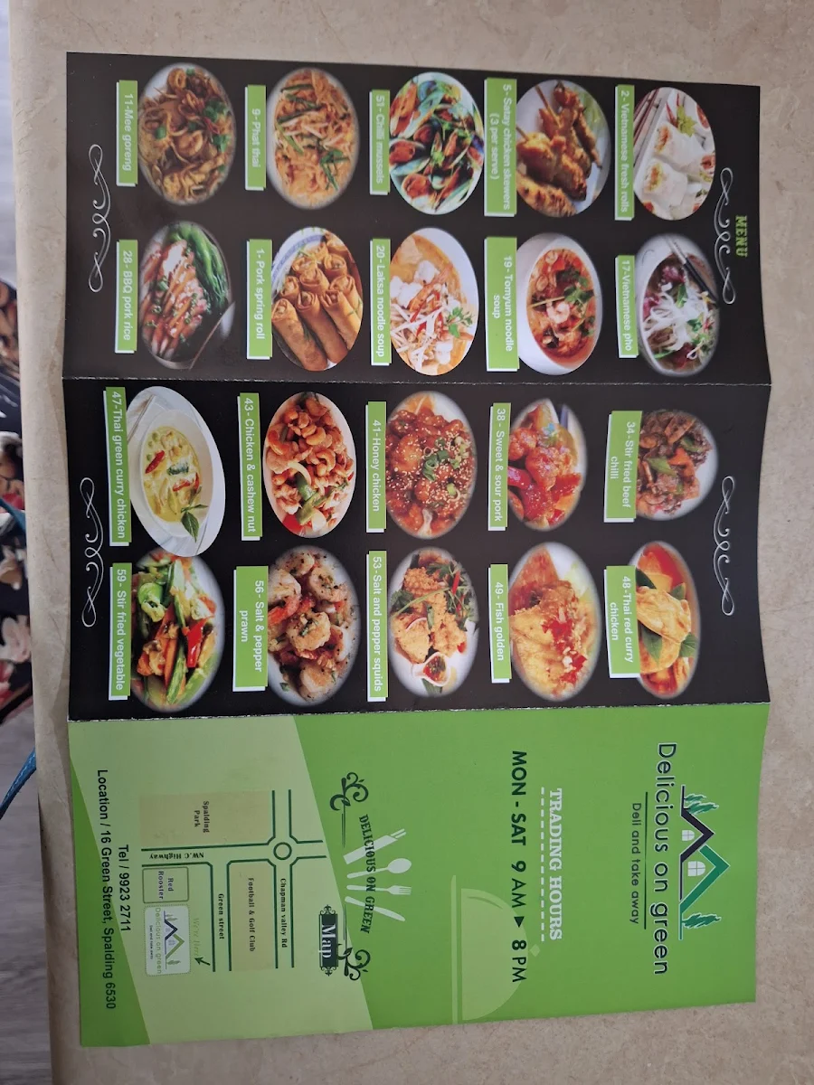 Menu, Green Street Take away ( Delicious on green )